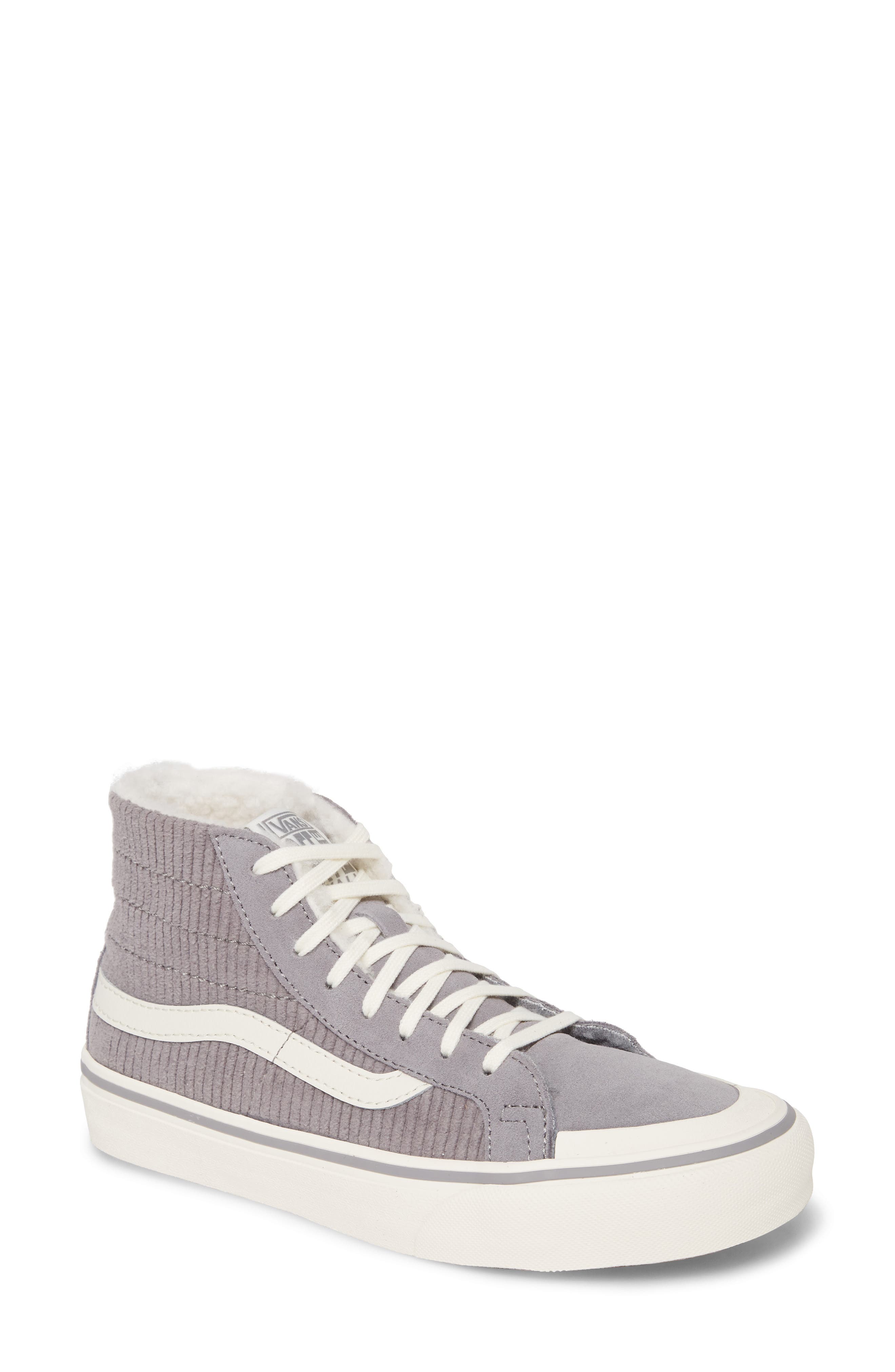 womens grey high top vans