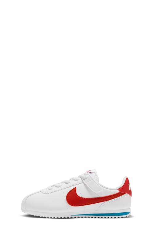Nike Kids' Cortez Easyon Sneaker In White/varsity Red/blue