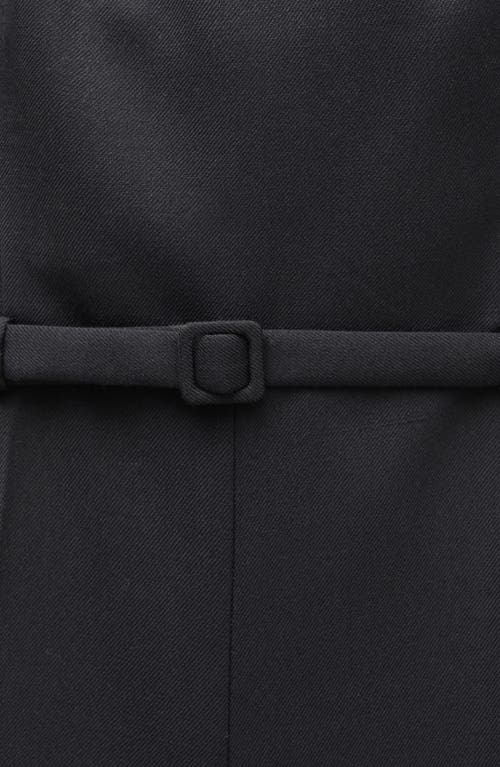Mango Belted Square Neck Romper In Black