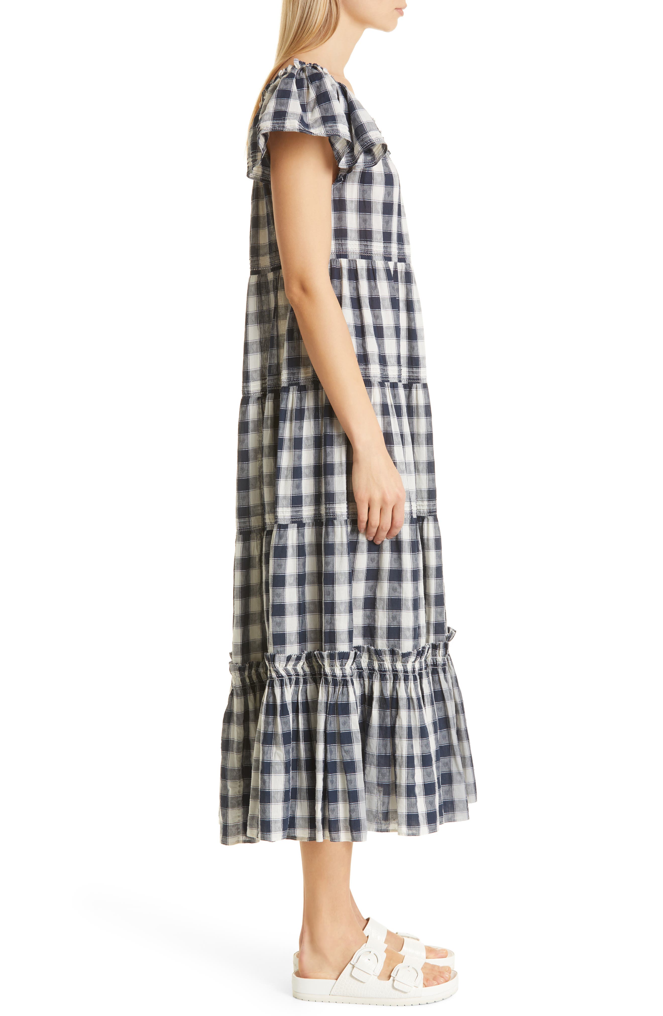 ザ・グレート レディース ワンピース トップス The Nightingale Check Cotton  Linen Maxi Dress  24RzePBtl5, ファッション - www.topimplynem.cz