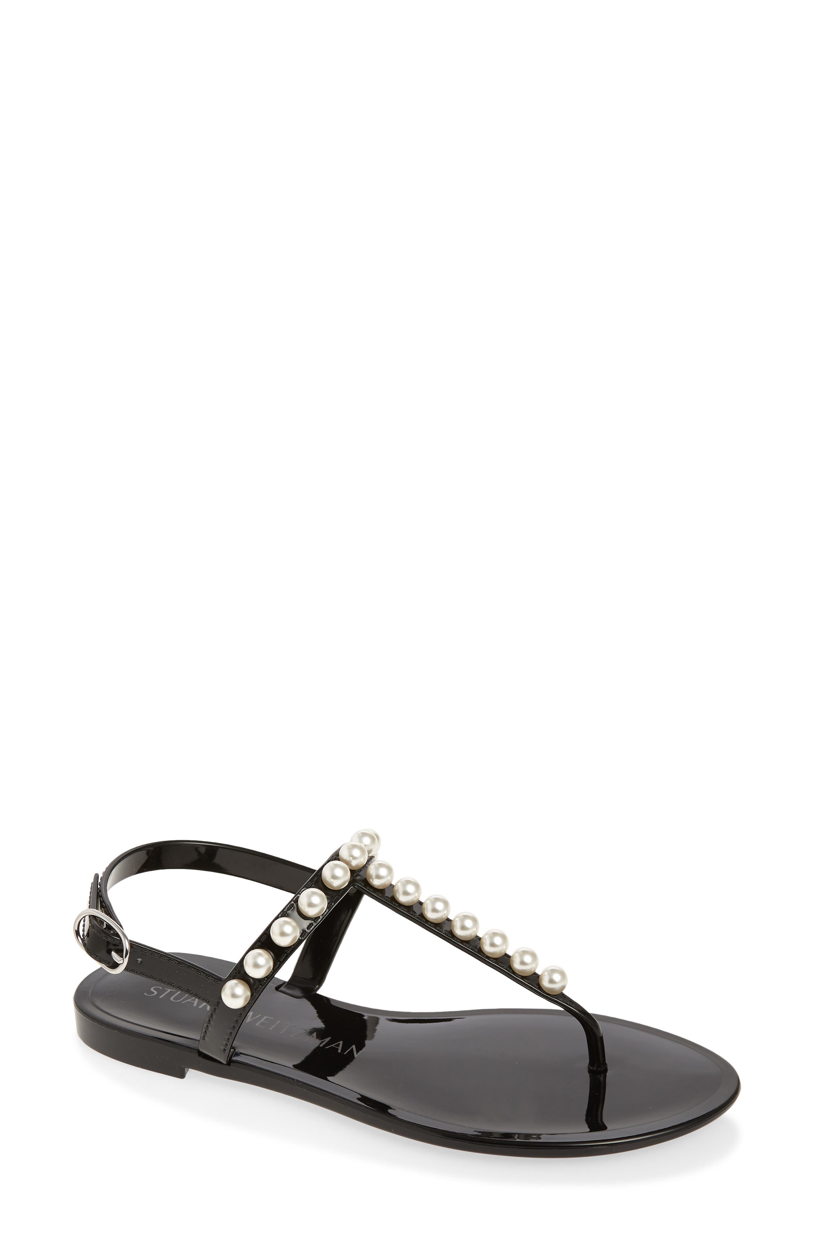 Stuart Weitzman Goldie Jelly Sandal in Black at Nordstrom, Size 11
