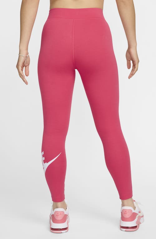 Shop Nike Sportswear Classics High Waist Graphic Leggings In Aster Pink/white