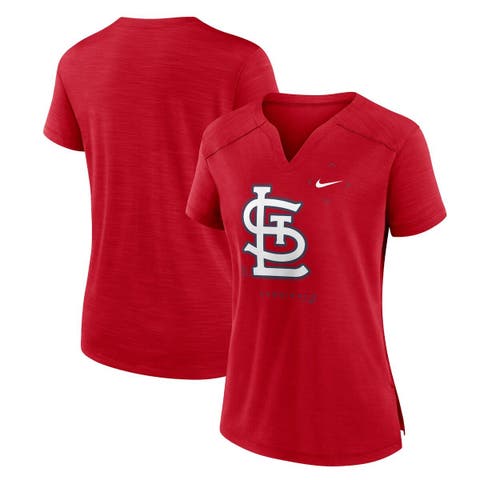 Nike Women's Red St. Louis Cardinals Pure Pride Boxy Performance Notch Neck  T-shirt