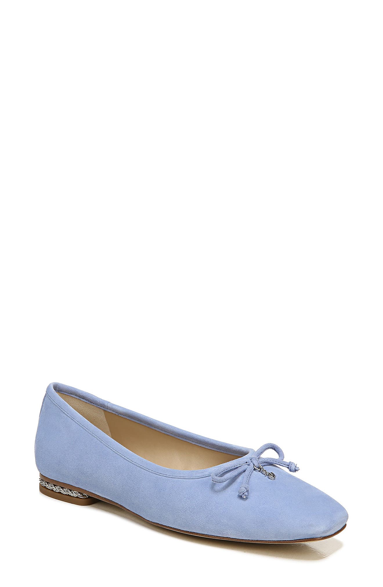 Womens Office Flow Split Slingback Point Flats Blue Leather With Suede Flats 