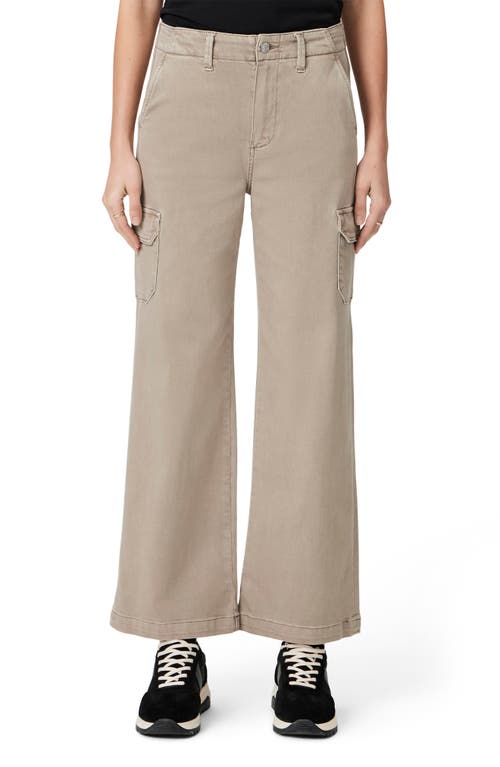 PAIGE Carly High Waist Ankle Wide Leg Cargo Pants Vintage Moss Taupe at Nordstrom,