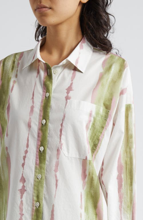 Shop Atm Anthony Thomas Melillo Paint Stripe Cotton Button-up Shirt In White/multi