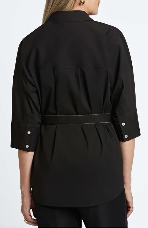 Foxcroft Avery Stretch Button-up Shirt In Black