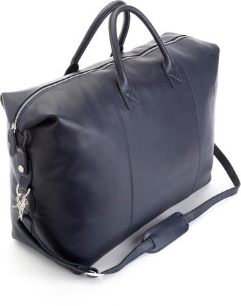 Royce New York 13 Laptop Pebbled Leather Backpack - Navy Blue