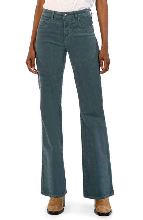 KUT from the Kloth Ana Fab Ab High Waist Corduroy Flare Jeans in Lagoon at Nordstrom, Size 0