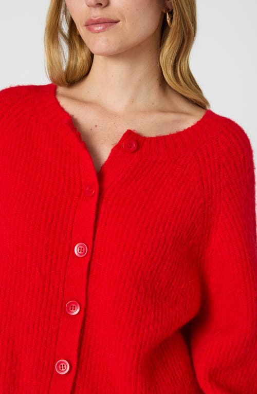 Shop French Connection Fluffy Cardigan In Mars Red