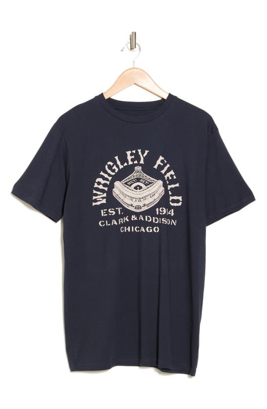 Shop American Needle Wrigley Field Cotton Graphic T-shirt In Navy