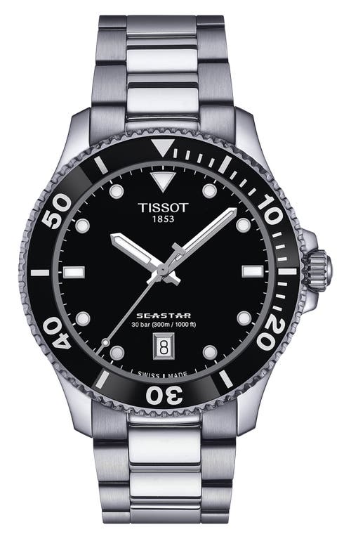 Shop Tissot Seastar 1000 Bracelet Watch, 40mm In Grey/silver