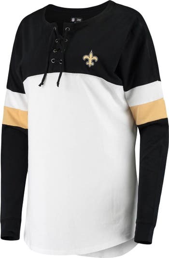 Youth Black New Orleans Saints Heritage Long Sleeve Hoodie T-Shirt