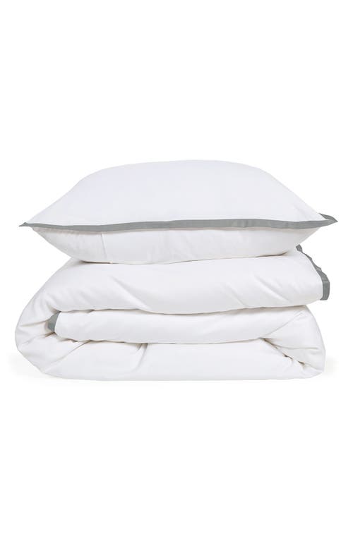 Shop Pom Pom At Home Langston Sateen Duvet Cover & Sham Set In White/ocean