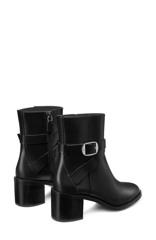 Shop Stuart Weitzman Esme Belted Zip Bootie In Black