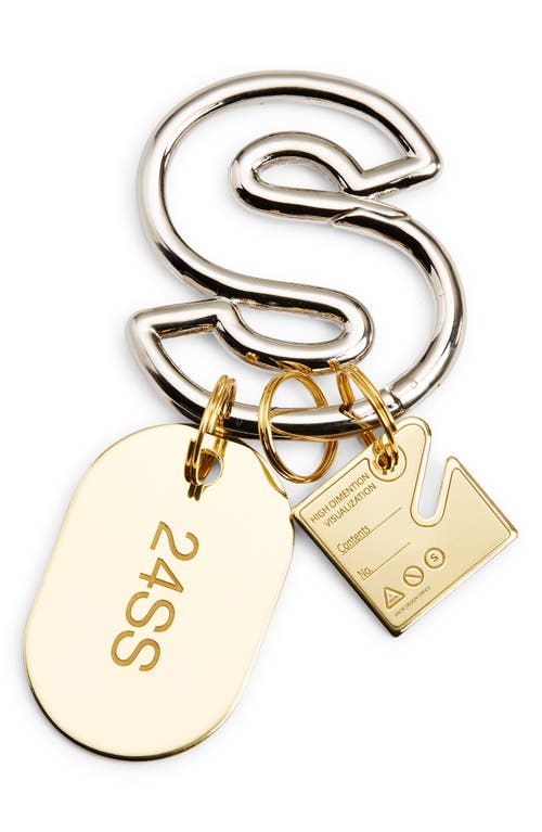 S Carabiner Logo Charms Key Ring in Silver