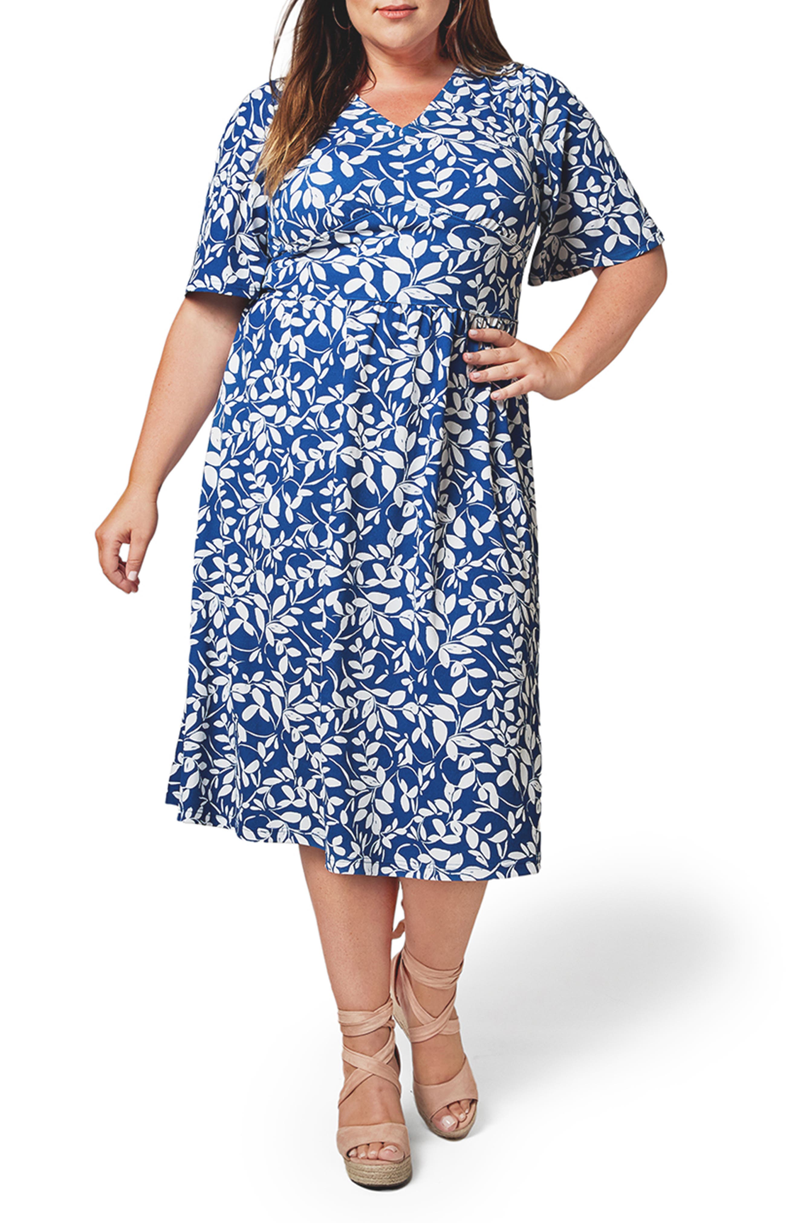 Leota Zoe Dress in Two Tone Floral Set Sail at Nordstrom