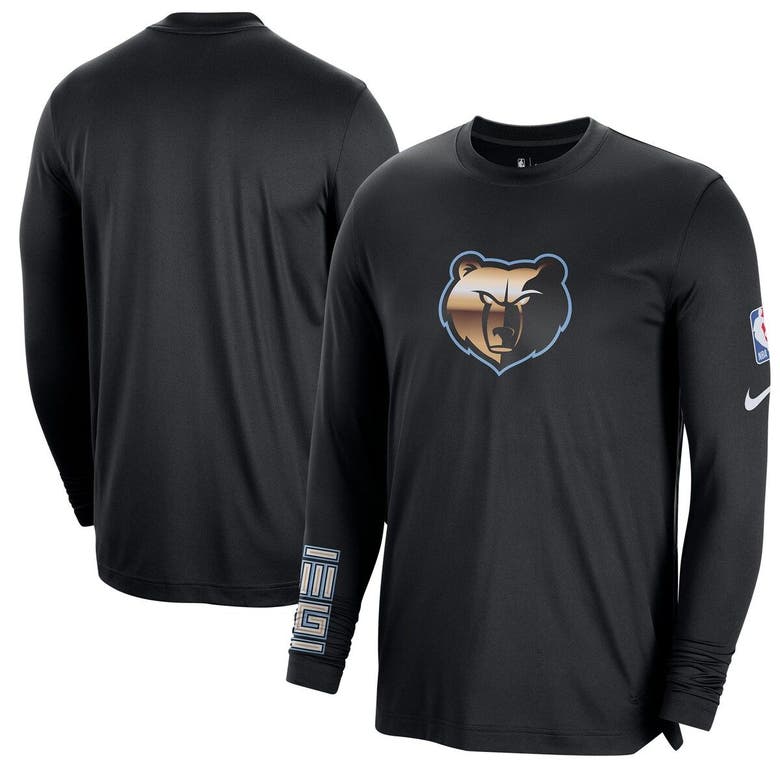 NIKE NIKE BLACK MEMPHIS GRIZZLIES 2022/23 CITY EDITION PREGAME WARMUP LONG SLEEVE SHOOTING SHIRT 