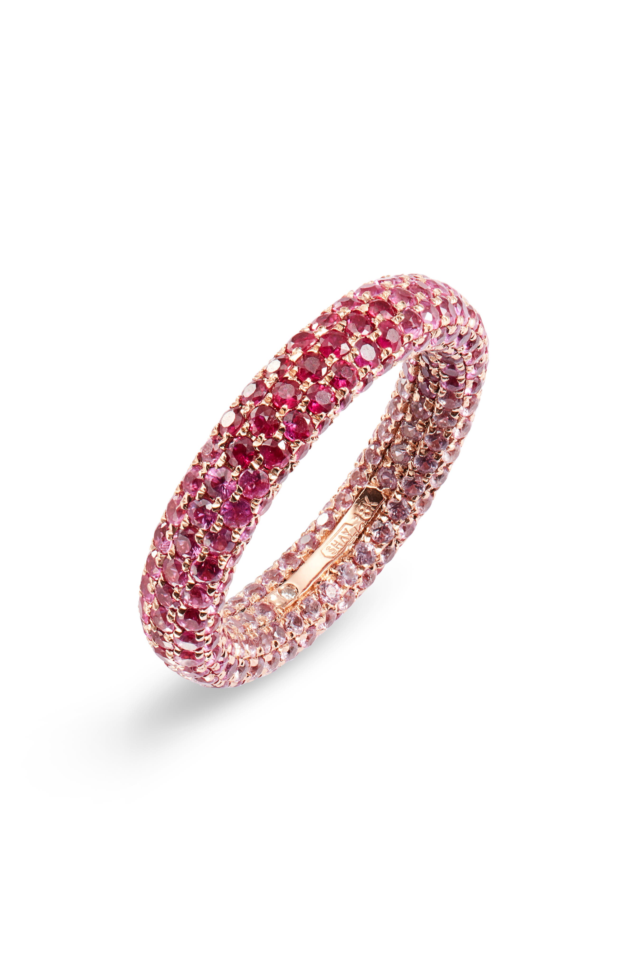 SHAY One of a Kind Inside Out Ombre Band Ring in Pink Sapphire at Nordstrom, Size 7 Us
