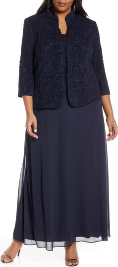 Alex Evenings Mock Two-Piece Gown with Jacket | Nordstrom