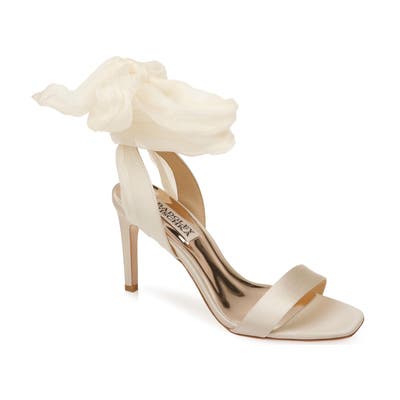 Badgley Mischka Joylyn Tie Ankle Sandal- Ivory