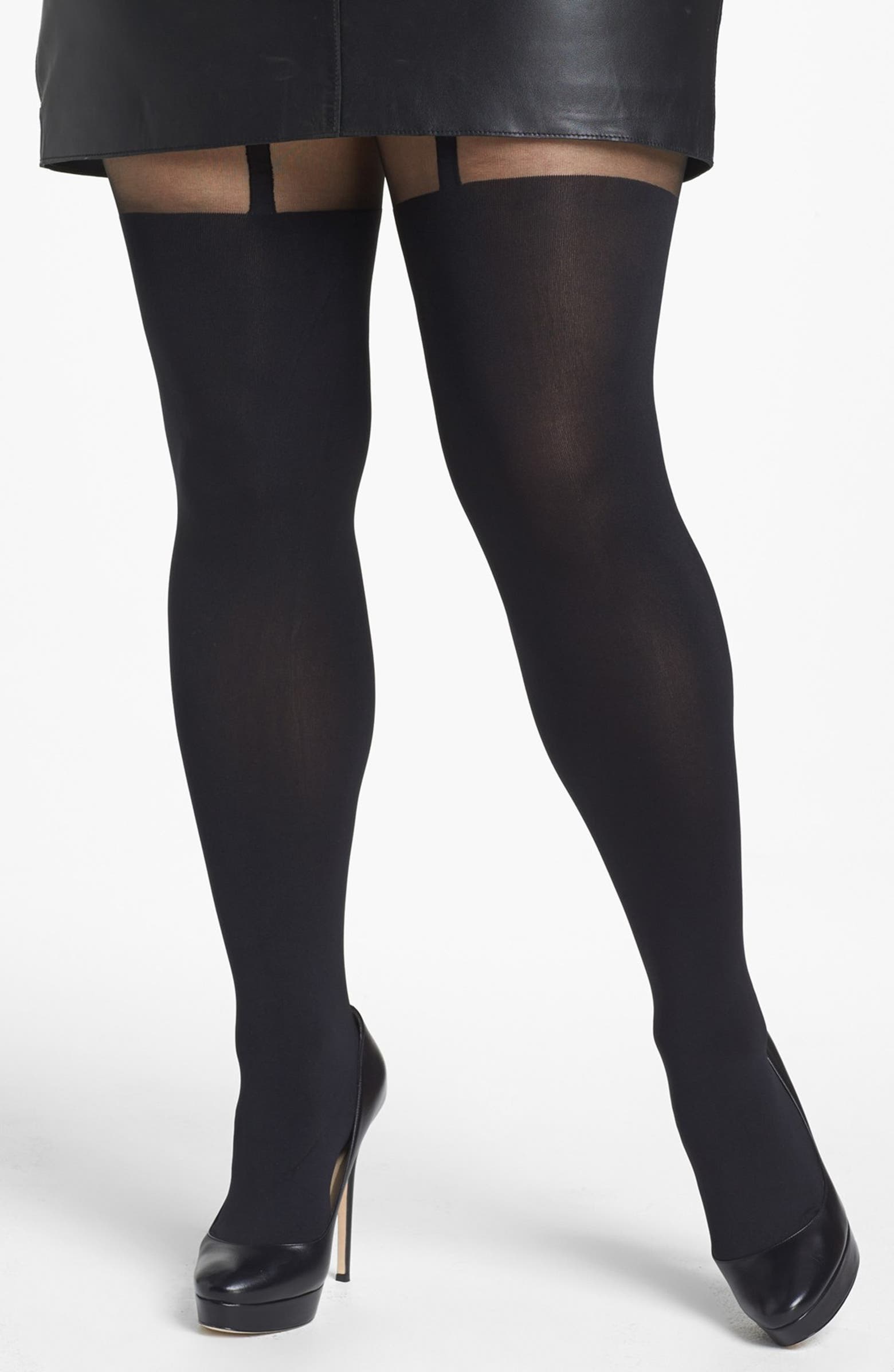 Pretty Polly Curves Suspender Tights Plus Size Nordstrom
