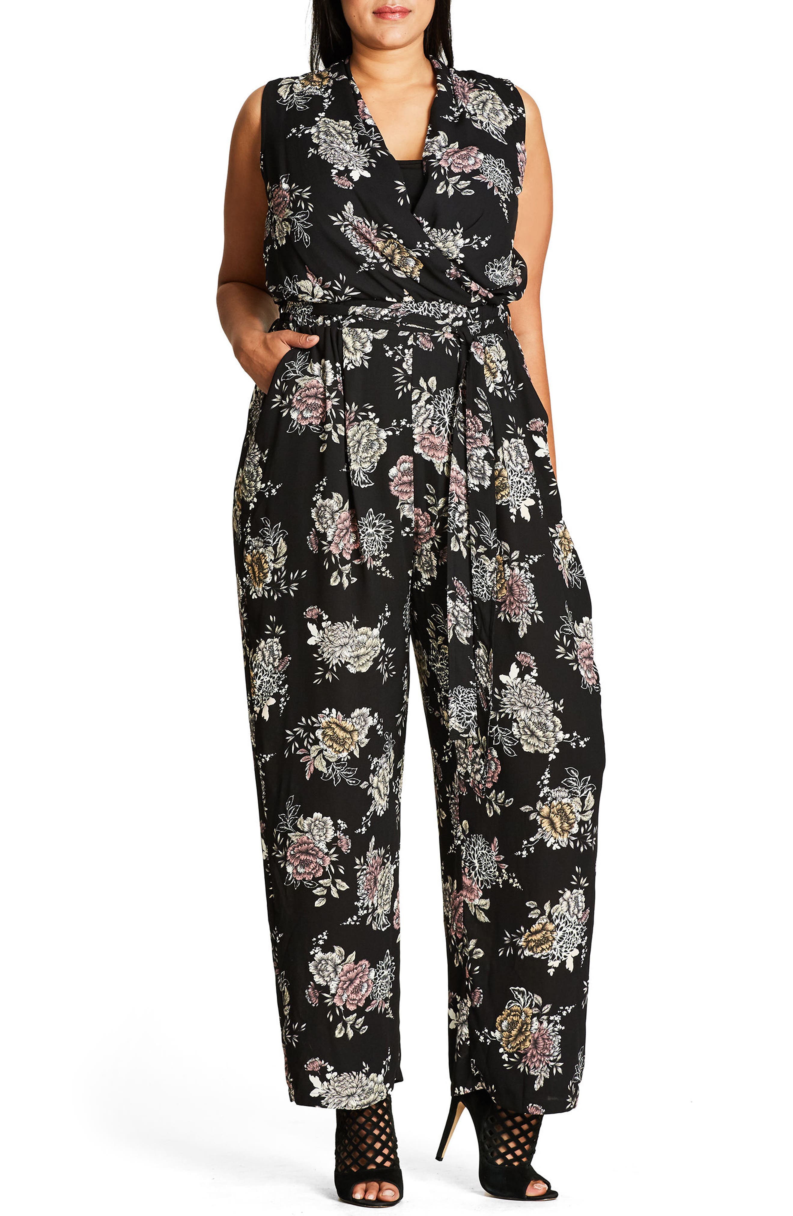 city chic floral jumpsuit