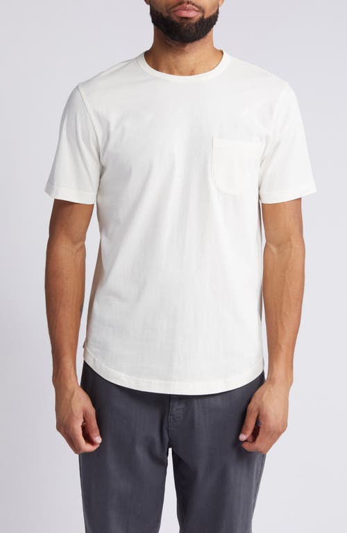 Short Sleeve Curved Hem T-Shirt in Ivory Egret