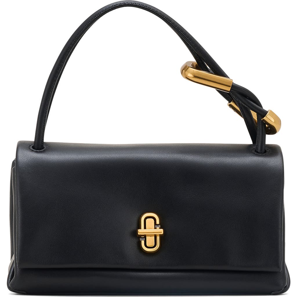 Marc Jacobs The Double Top Handle Leather Bag In Black