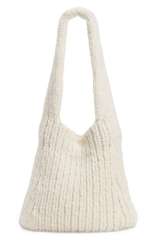 Crafted by Vince Hand Knit Shoulder Bag in Cream