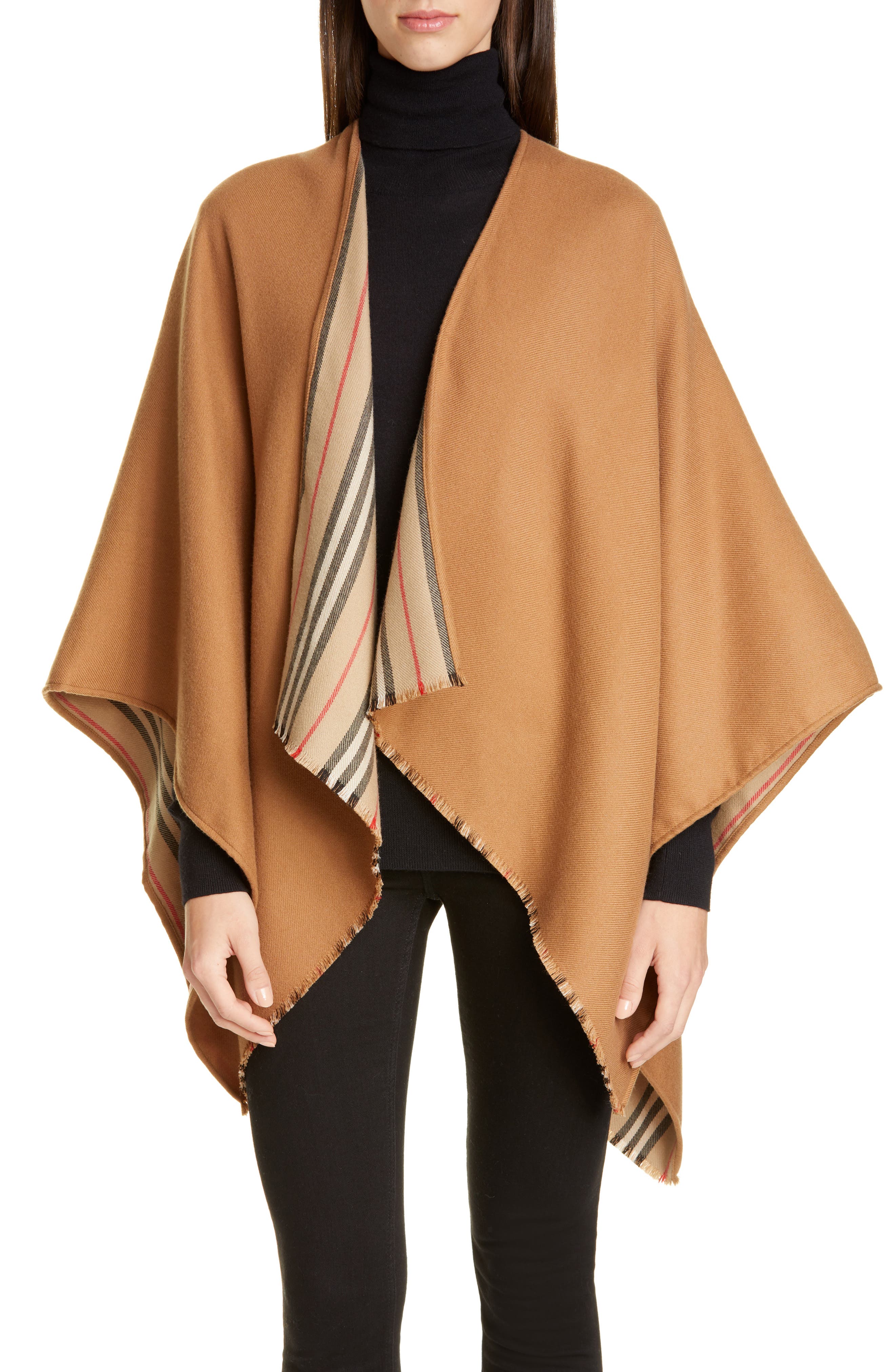 burberry reversible wool cape