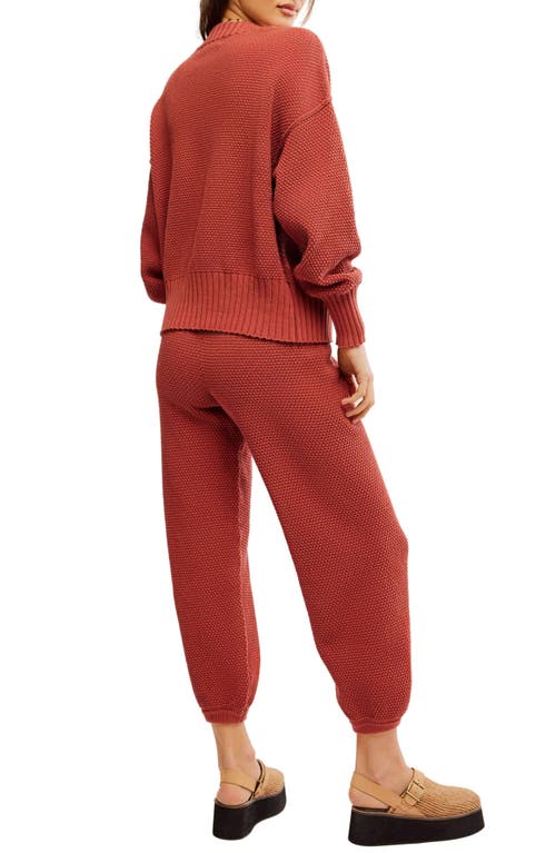 Shop Free People Hailee Waffle Stitch Cardigan & Pants In Canyon Sunset