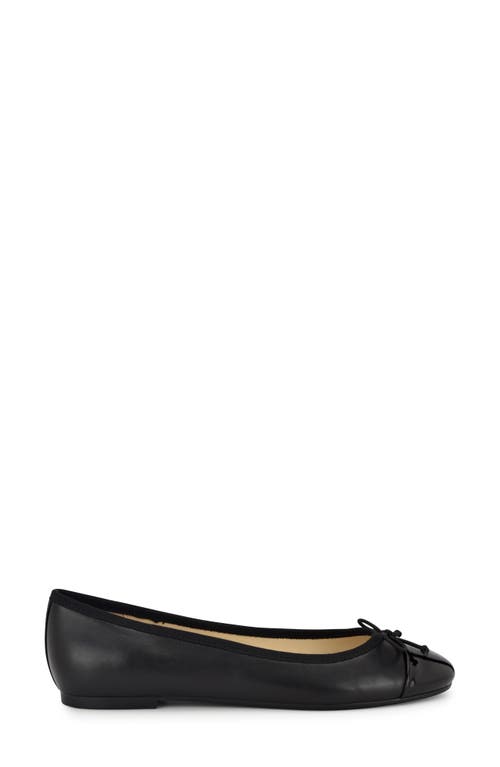 Shop Nine West Prosep Cap Toe Flat In Black