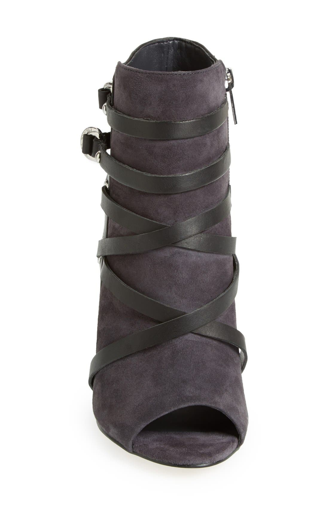 IVANKA TRUMP,
                                                'Sinclair' Leather & Suede Peep Toe Bootie,
                                                Alternate thumbnail 1, color,
                                                340