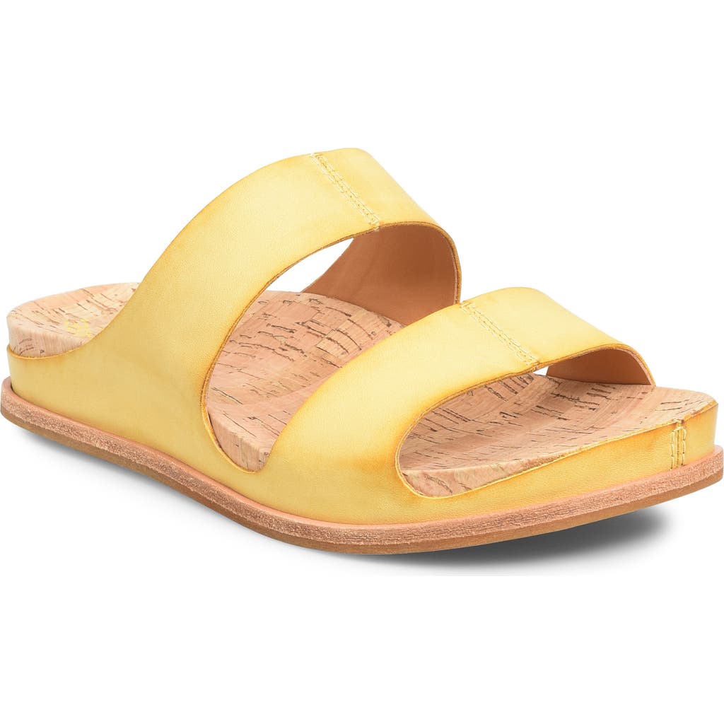 Kork-ease Tutsi Slide Sandal In Yellow Leather