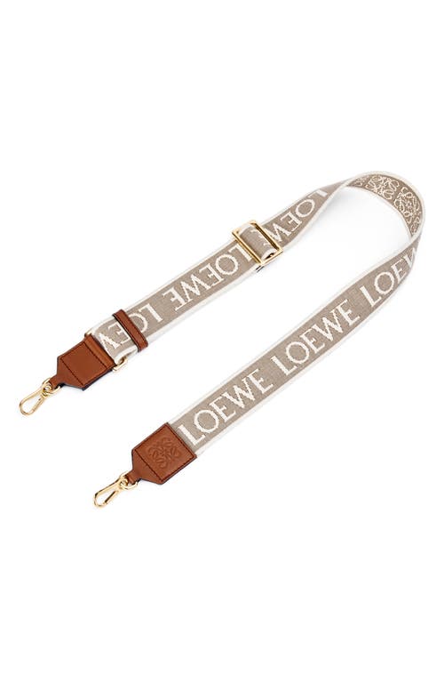 LOEWE Anagram leather-trimmed canvas-jacquard bag strap