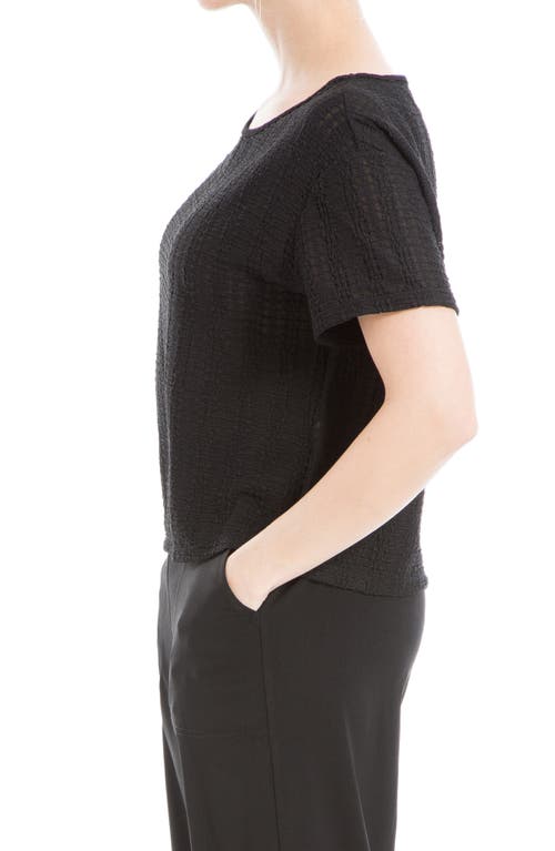 Max Studio Textured Knit T-shirt In Black