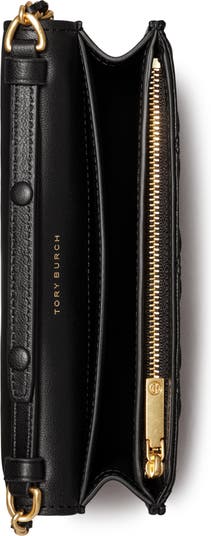 Tory Burch Matte Fleming faux leather chain wallet - ShopStyle