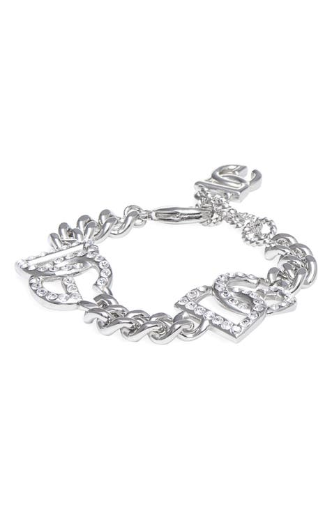 Dolce & Gabbana DG Logo Crystal Embellished Bracelet