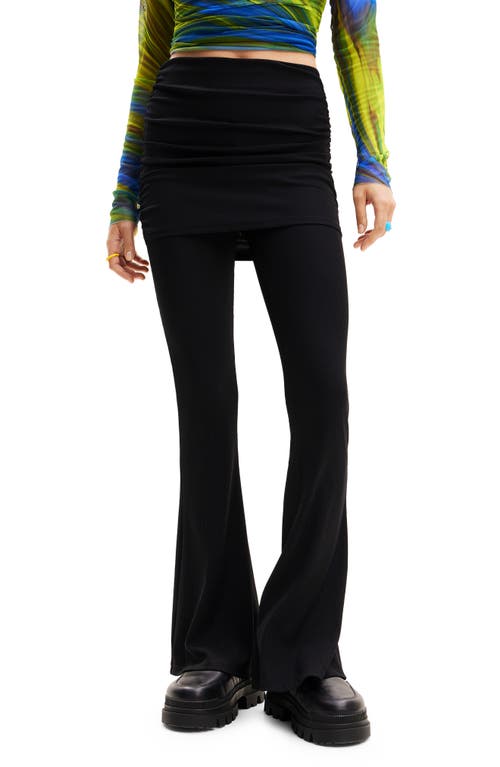 Desigual Skirted Flare Trousers Black at Nordstrom,