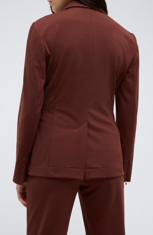 Shop Kenneth Cole Athletic Stretch One-button Blazer In Deep Chestnut