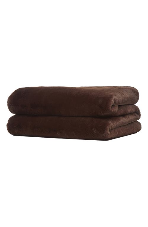 Shop Apparis Brady Faux Fur Throw Blanket In Espresso