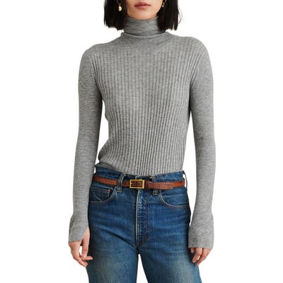 Alex Mill Multi Rib Wool Blend Turtleneck Sweater, Grey