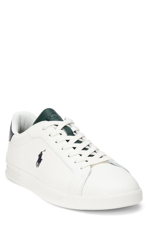 Shop Polo Ralph Lauren Heritage Court Ii Low Top Sneaker In White/navy/forest