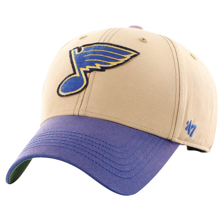 Shop 47 ' Khaki/blue St. Louis Blues Dusted Sedgwick Mvp Adjustable Hat