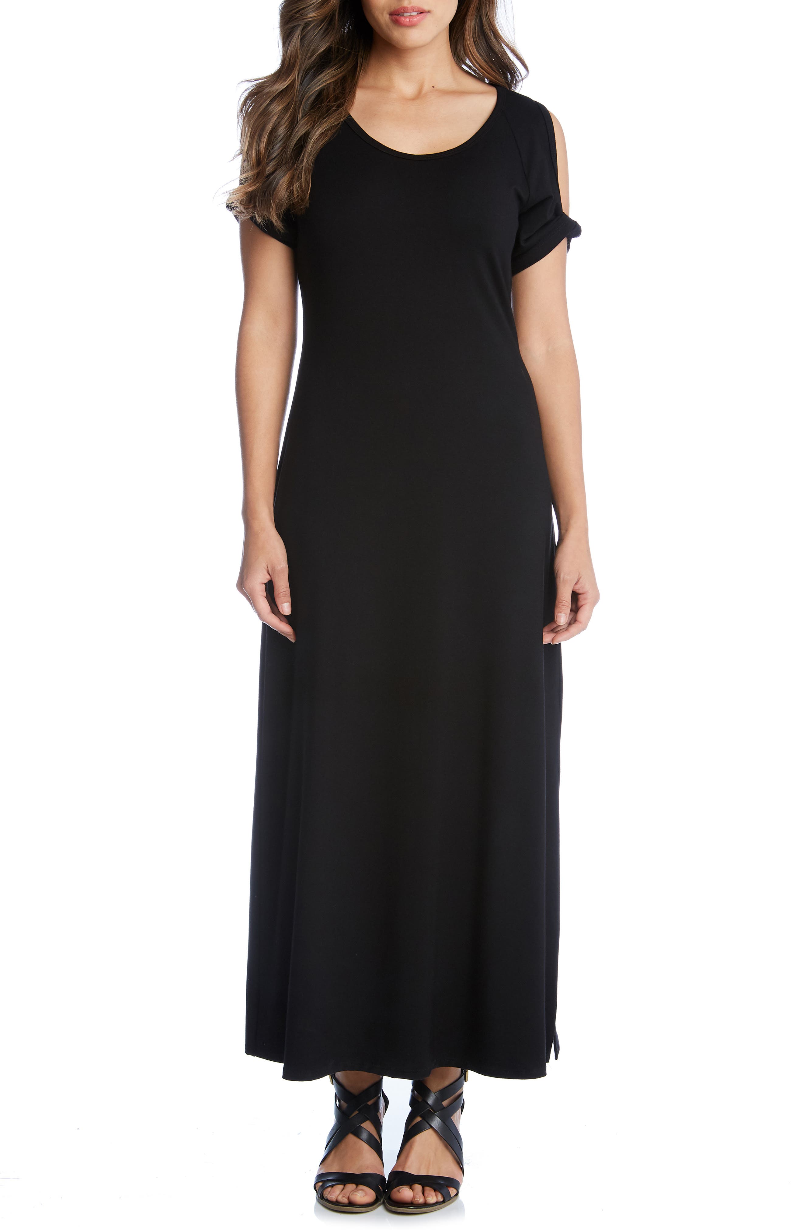 Karen Kane Alana Cold Shoulder Midi Dress, Black