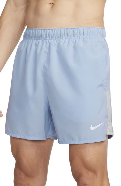 Shop Nike Dri-fit Challenger 5-inch Brief Lined Shorts In Cobalt/light Silver/black