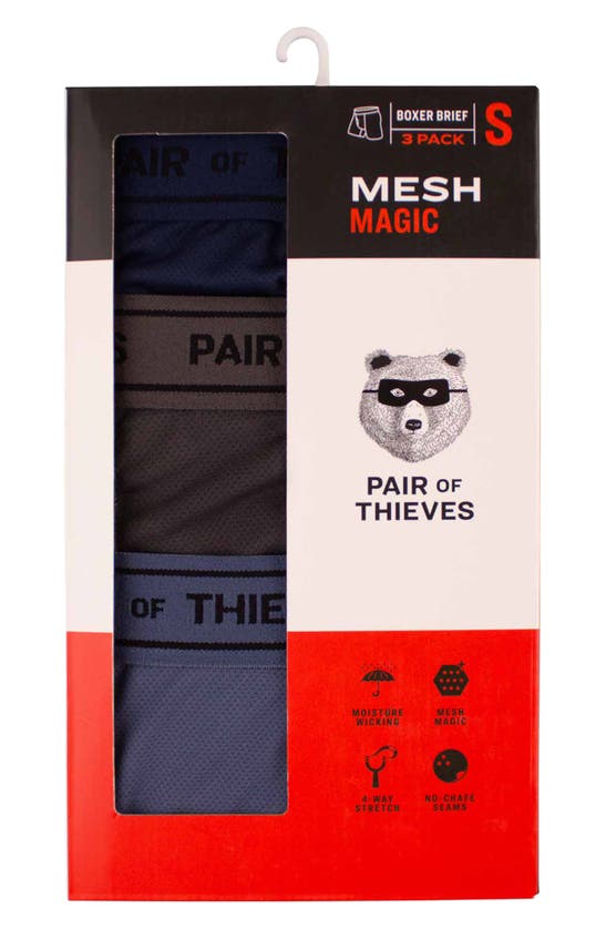 Shop Pair Of Thieves 3-pack Micro Mesh Boxer Briefs In Navy