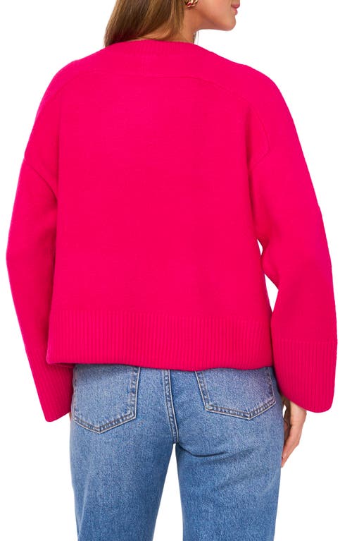 Shop Vince Camuto Crewneck Sweater In Electric Pink