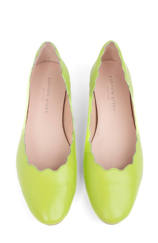 Shop Patricia Green Palm Beach Scalloped Ballet Flat In Lime